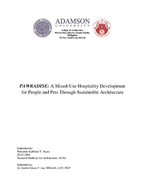 Reyesmktrmaproposal Chapter 1-3 - ADAMSON UNIVERSITY COLLEGE OF ...