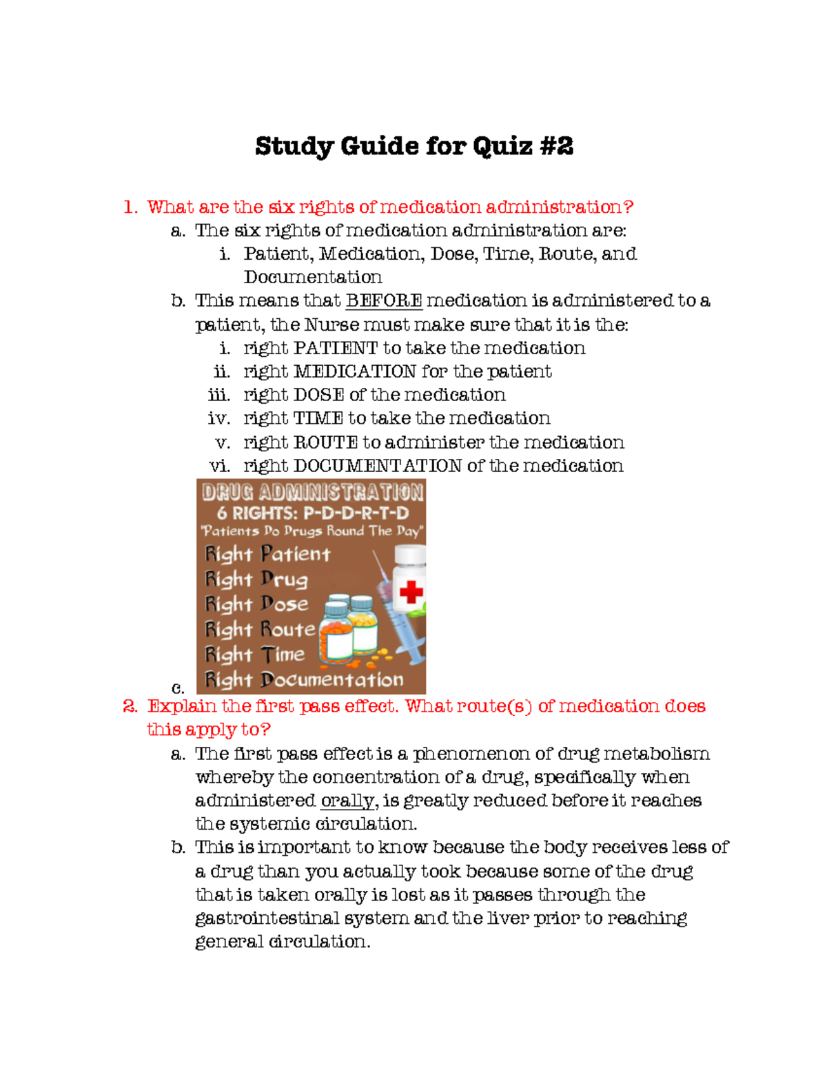 Study Guide for Quiz 2 - Principles of Pharmacology - Chelsea Gonzalez ...