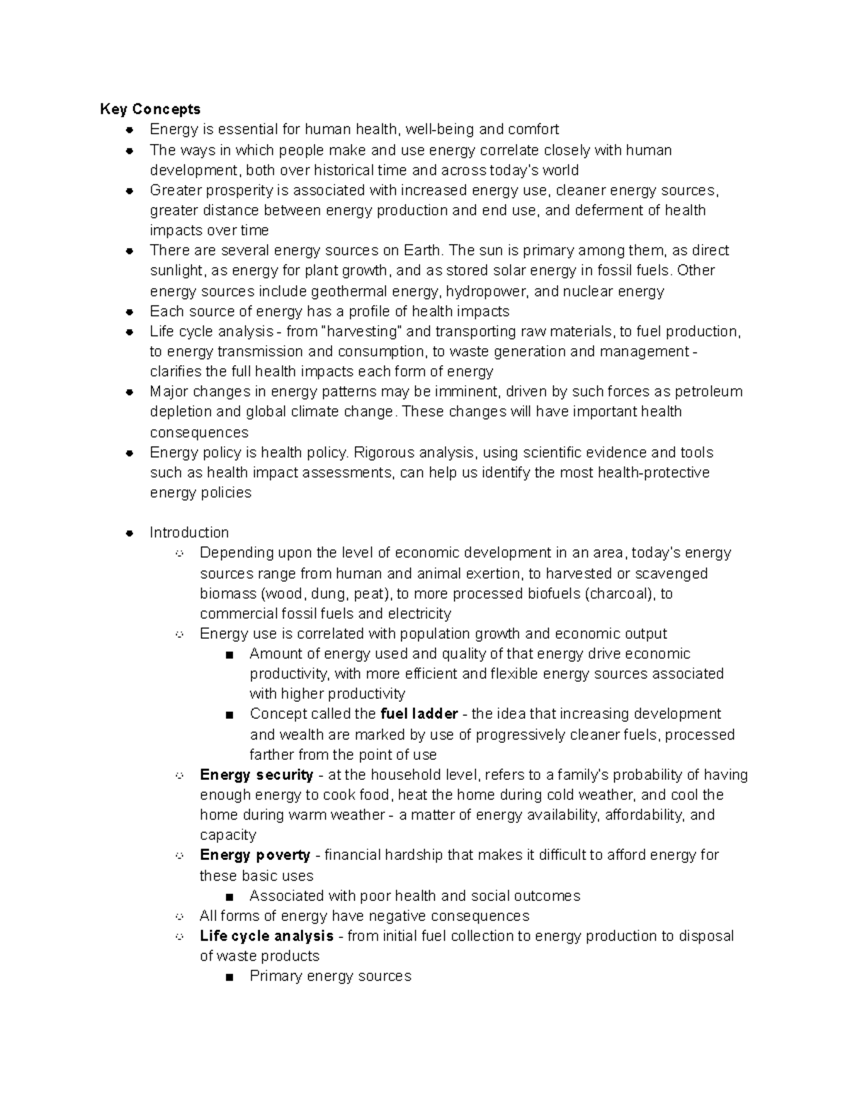 Chapter 14, Energy and Human Health - Key Concepts Energy is essential ...