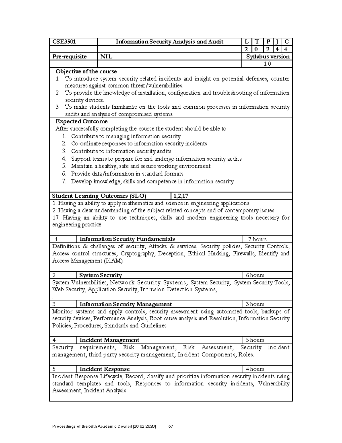 Cse3501 Information- Security- Analysis-and- Audit Eth 1.0 62 Cse3501 