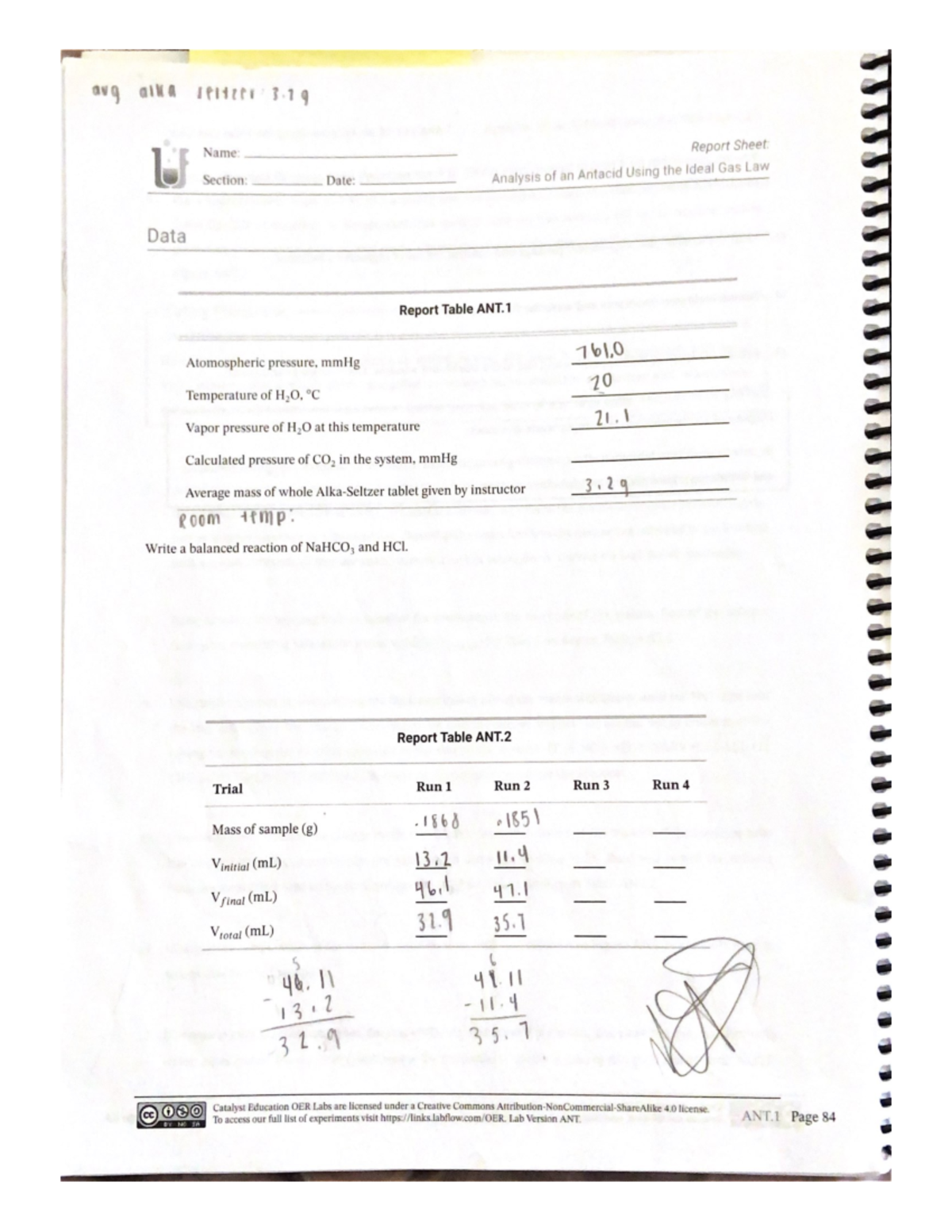 Chemistry Lab Answers CHM209 Studocu