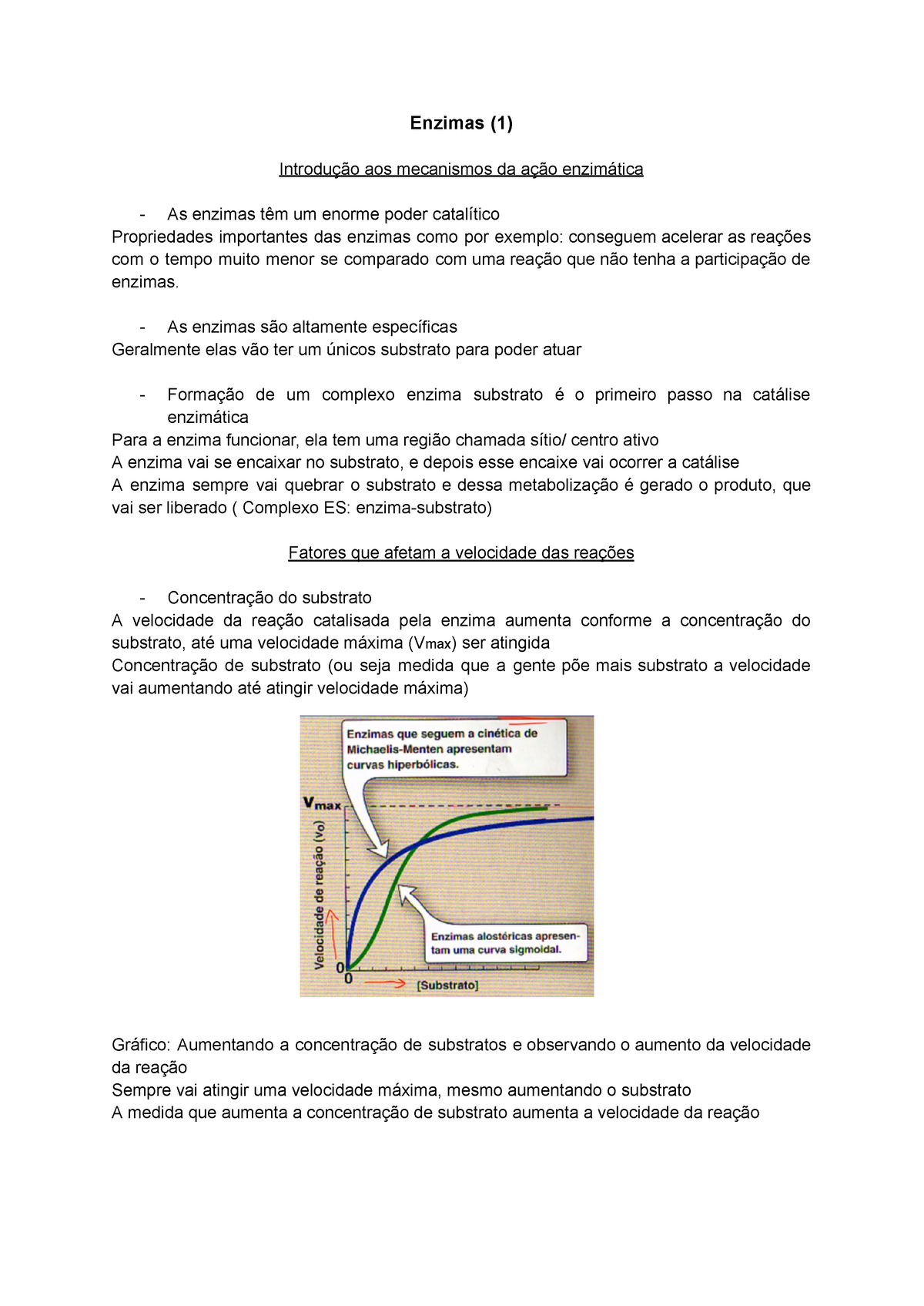 Resumo De Bioquímica Enzimas Enzimas 1 Introdução Aos Mecanismos