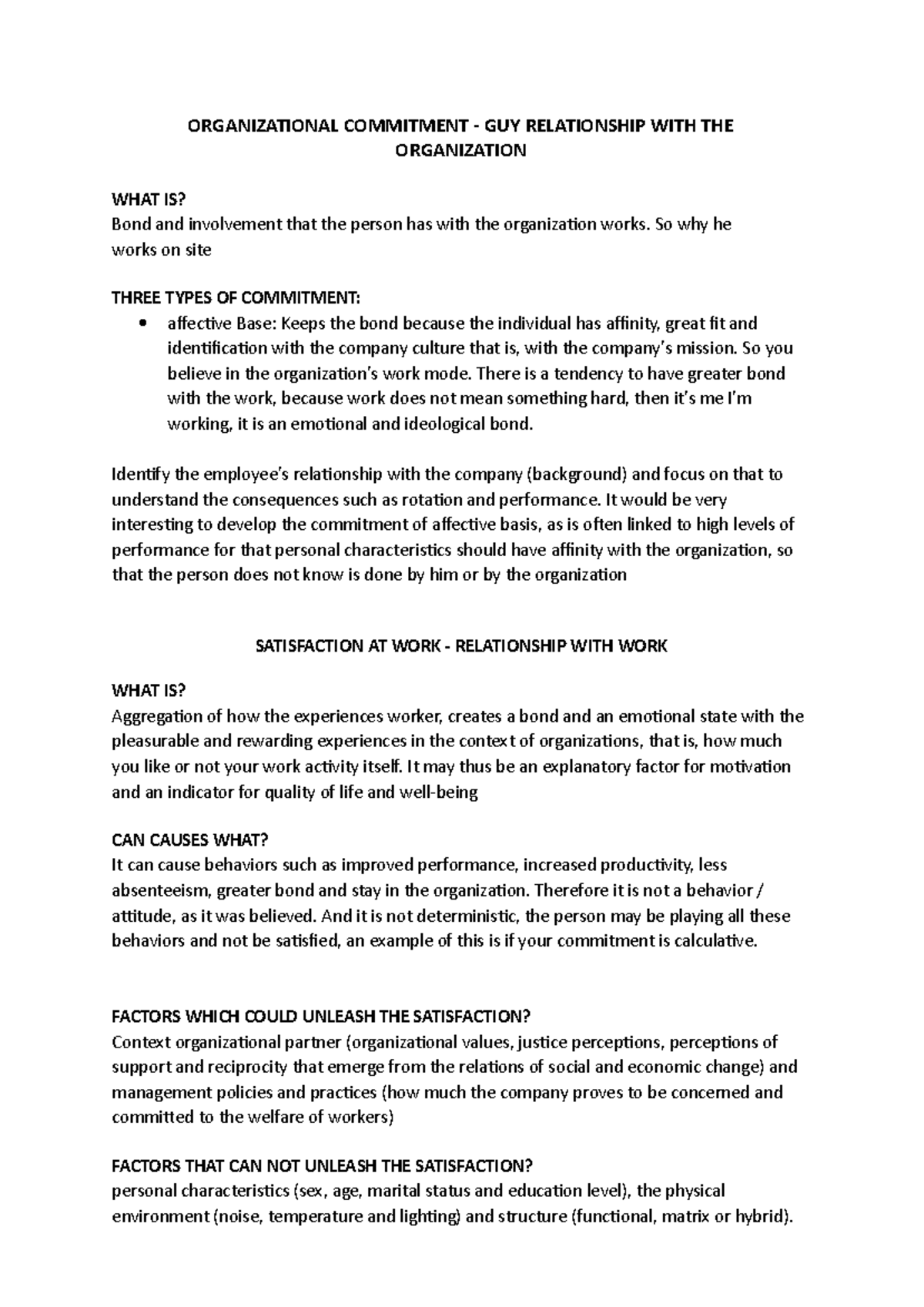 Organizational commitment - ORGANIZATIONAL COMMITMENT - GUY ...