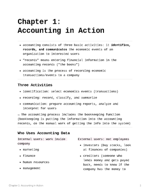 Intro to Finance Accounting Chapter Notes - Chapter 1 Financial ...