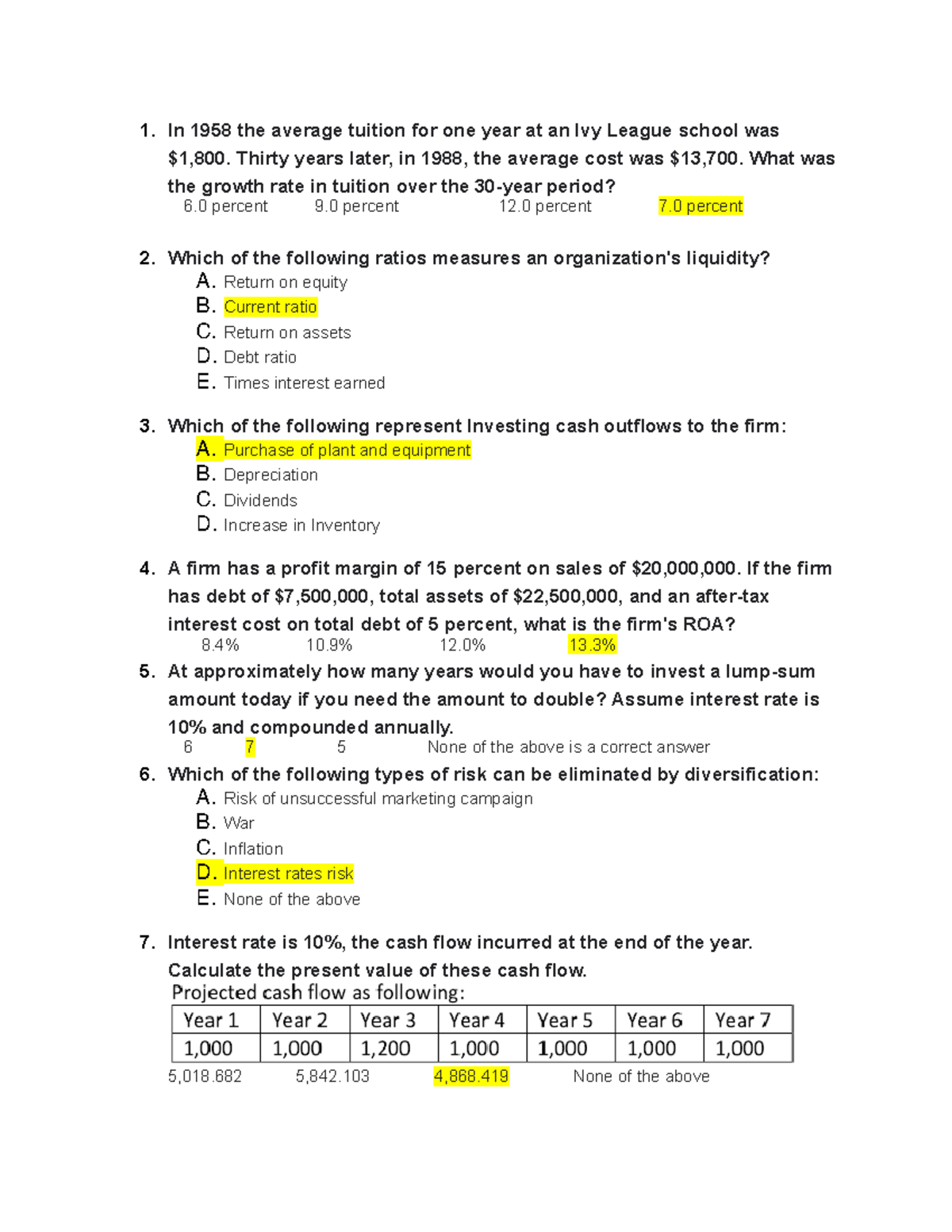 Test 1 14 May 2020, questions - In 1958 the average tuition for one ...