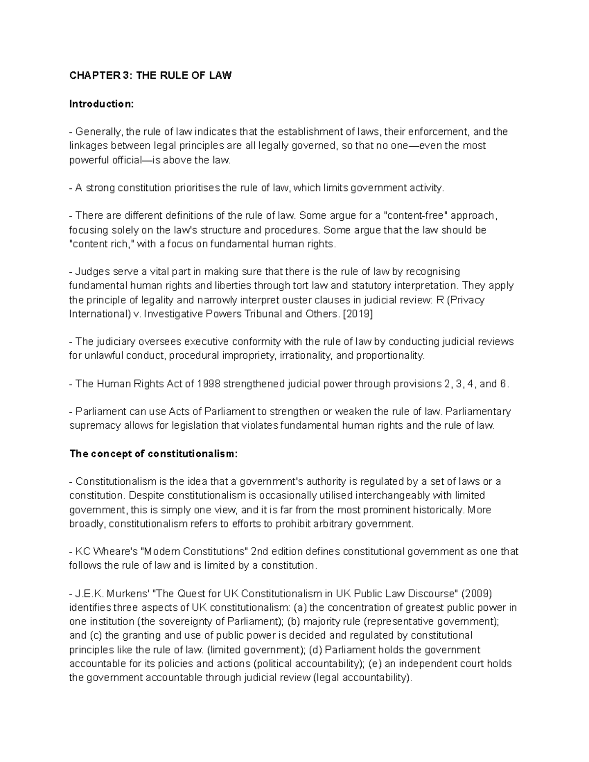 Chapter 3 THE RULE OF LAW - CHAPTER 3: THE RULE OF LAW Introduction ...
