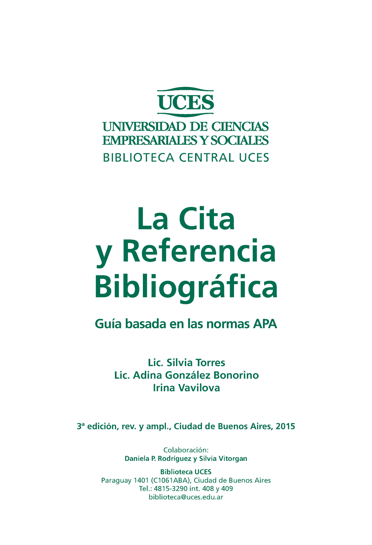 Citas Bibliograficas-APA-2015 - La Cita Y Referencia Bibliográfica Guía ...