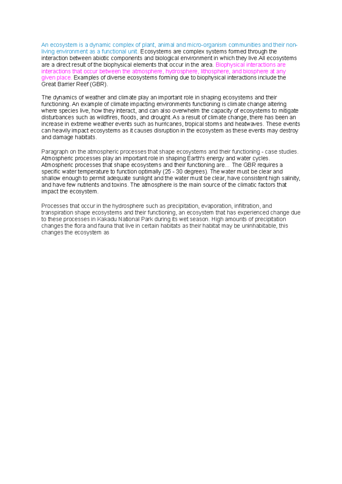 An ecosystem is a dynamic complex of plant - Ecosystems are complex ...