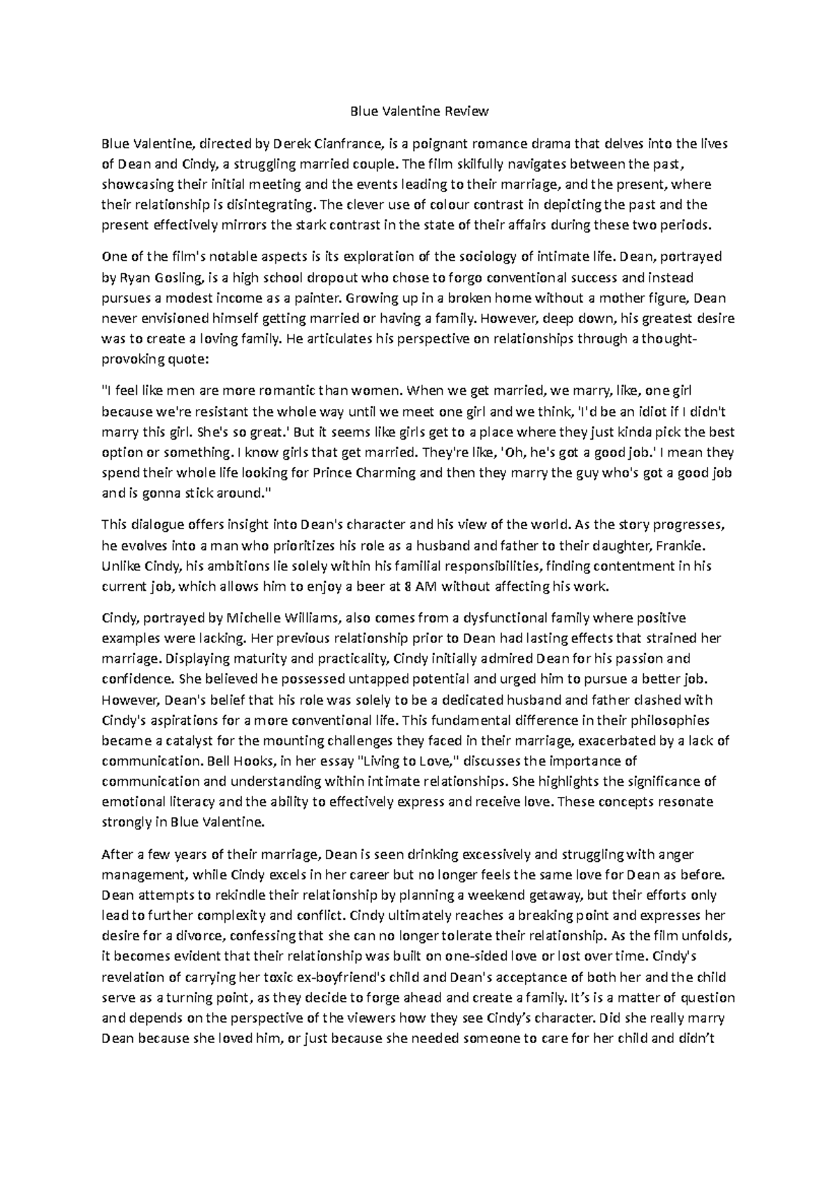 Blue Valentine Parents Guide - zxpcofd