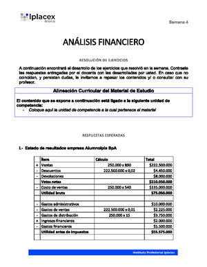 Taller Analisis Financiero - ANÁLISIS FINANCIERO EVALUACIÓN II ...