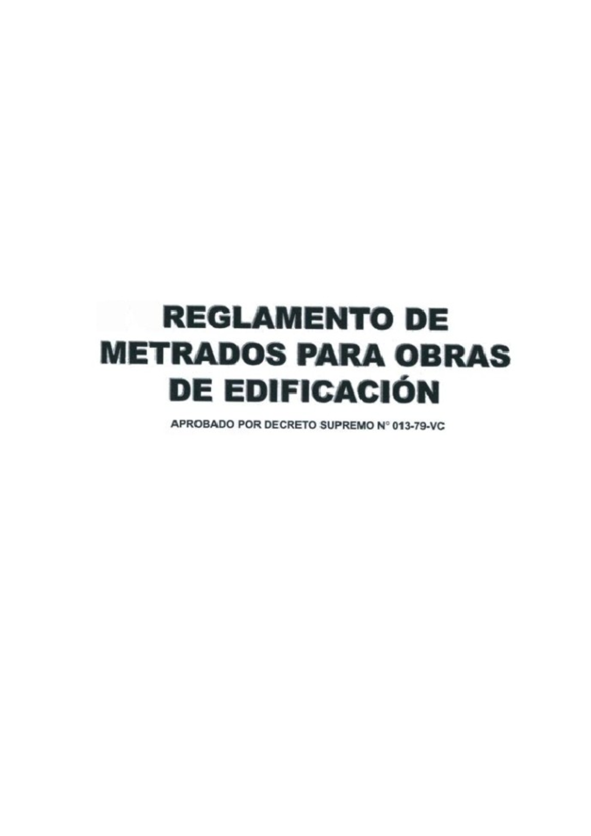 Reglamento Metrados Obras de Edificacion Ed REGLAMENTO DE METRADOS