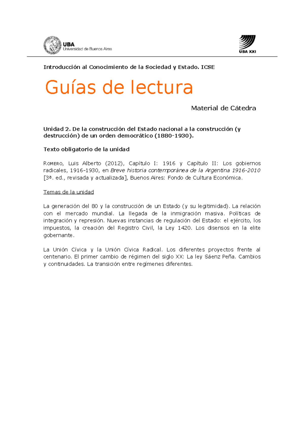 Unidad 2 - ICSE 2021 UBA21 - Introducción Al Conocimiento De La ...