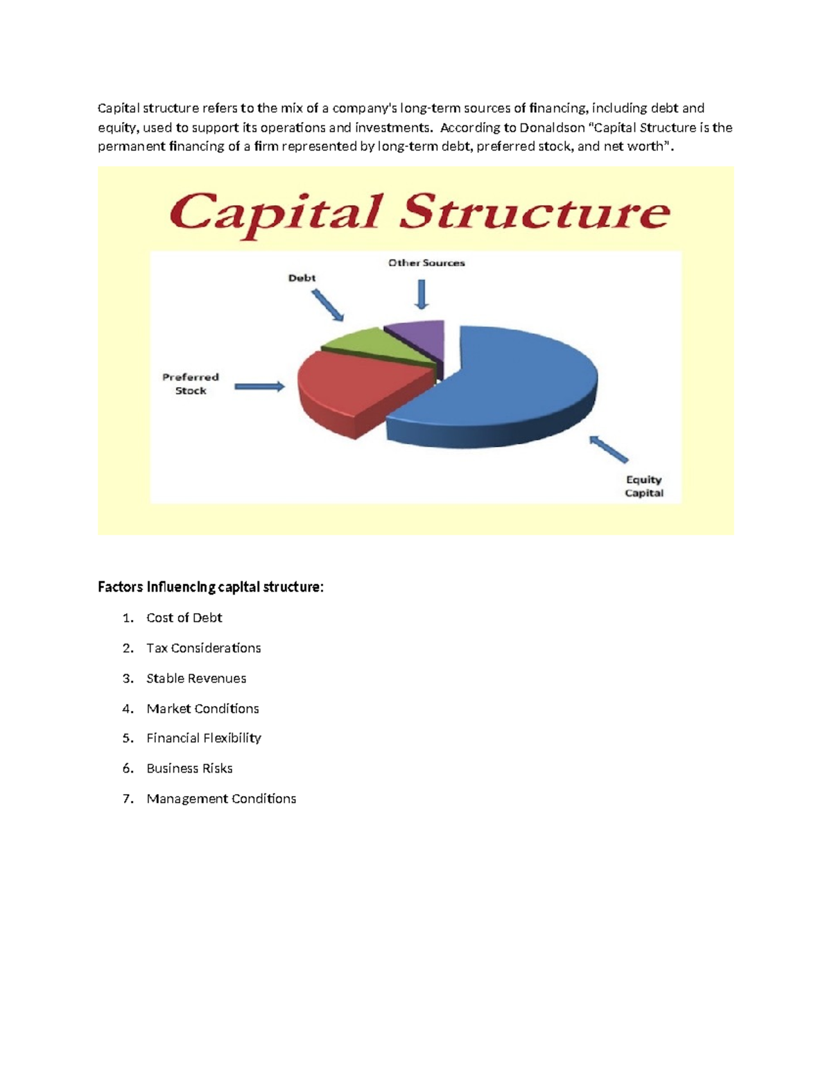 Capital structure refers to the mix of a company - According to ...
