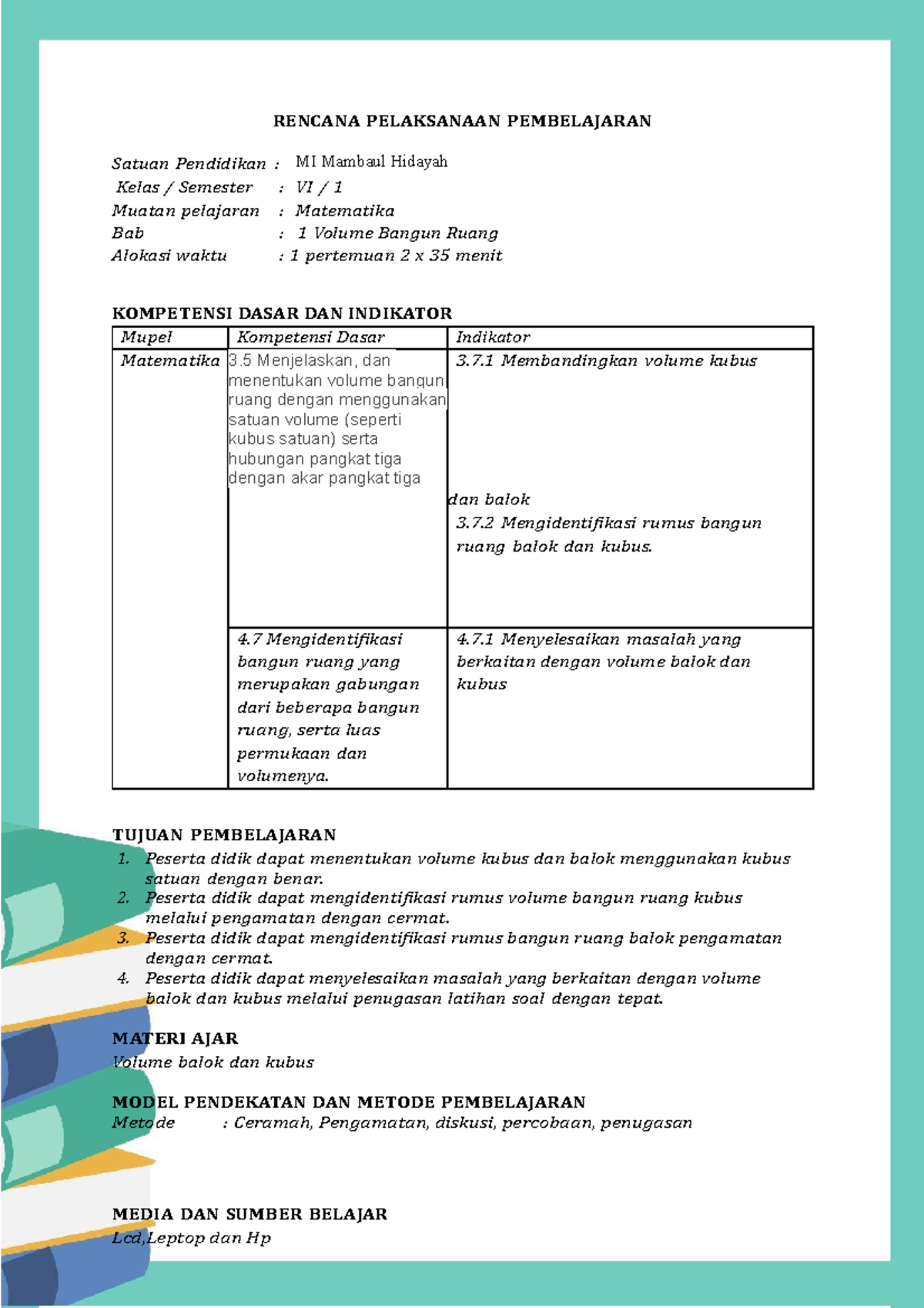 Rpp 2023 - SOAL MATEMATIKA - ####### RENCANA PELAKSANAAN PEMBELAJARAN ...