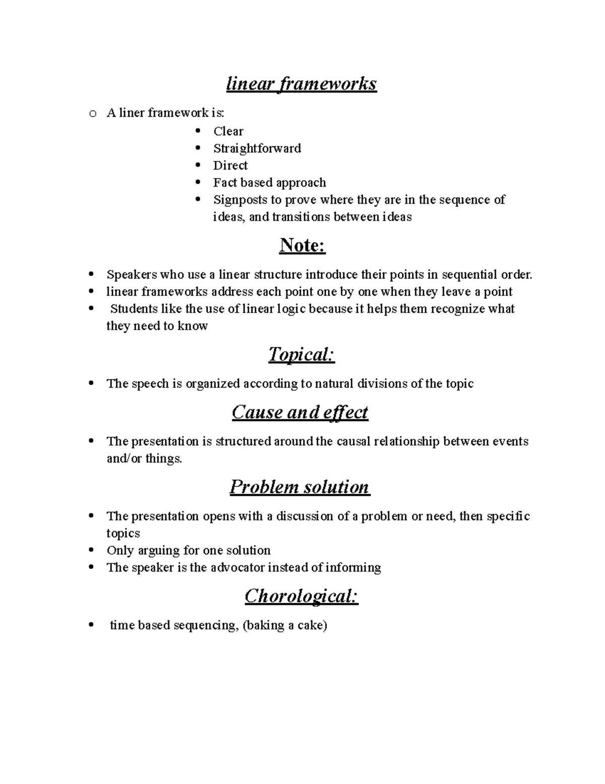 Linear frameworks - linear frameworks o A liner framework is: Clear ...