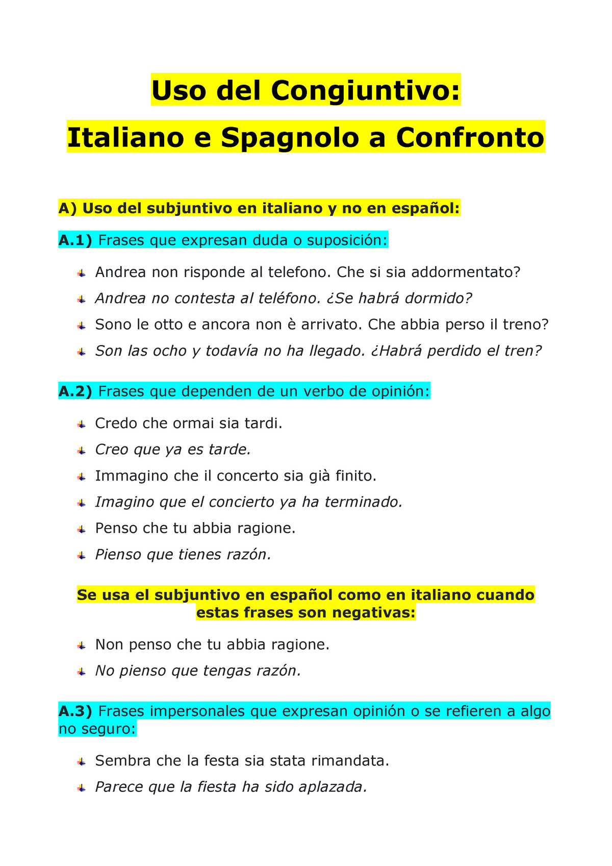 Uso Del Congiuntivo Ita-spa - Uso Del Congiuntivo: Italiano E Spagnolo ...