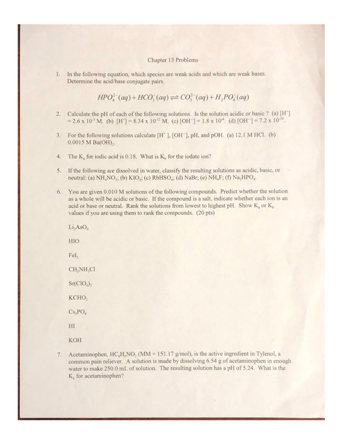 Work Sheet Ch. 13 - CHM1046 - Studocu