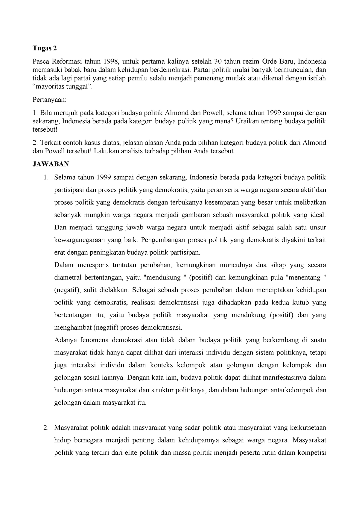 Scribd - Tentang Ilmu Politik - Tugas 2 Pasca Reformasi Tahun 1998 ...