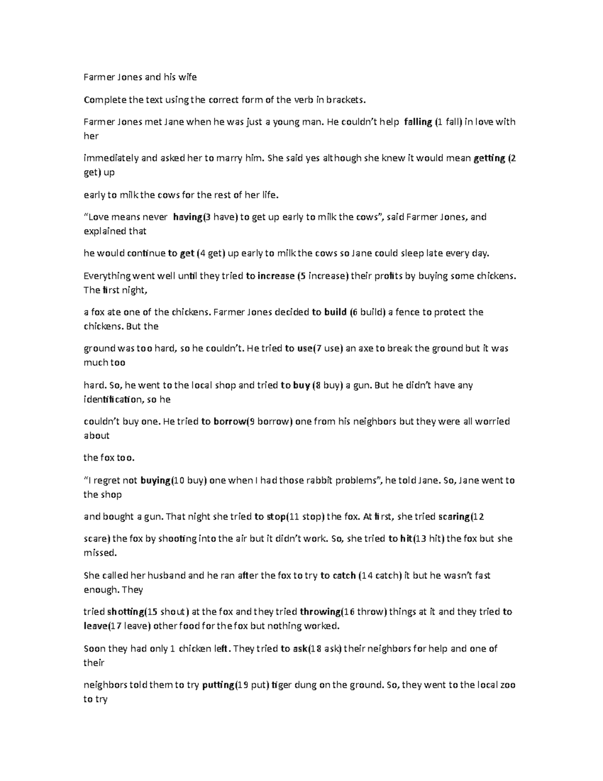 Activity 6 - ing industrial - Farmer Jones and his wife Complete the ...