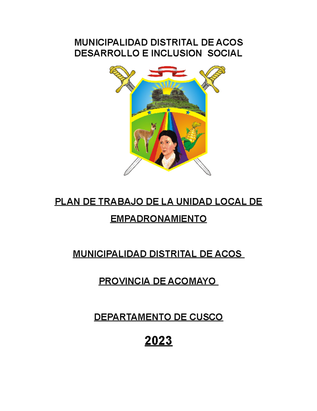 Plan de trabajo de la ULE ACOS 2023 Nuevo Sociología General USFQ