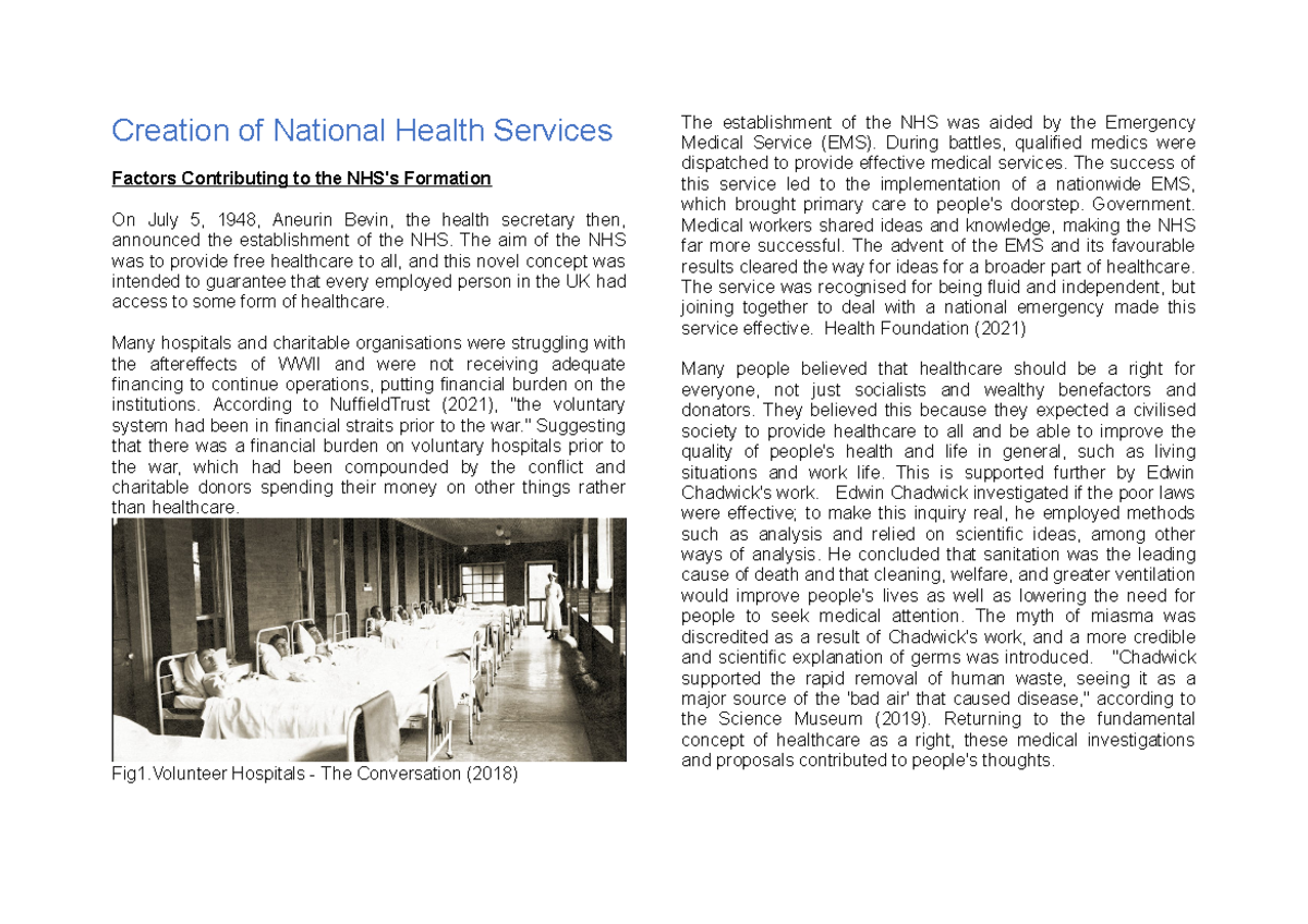 Assigment Six History Of NHS - Studocu