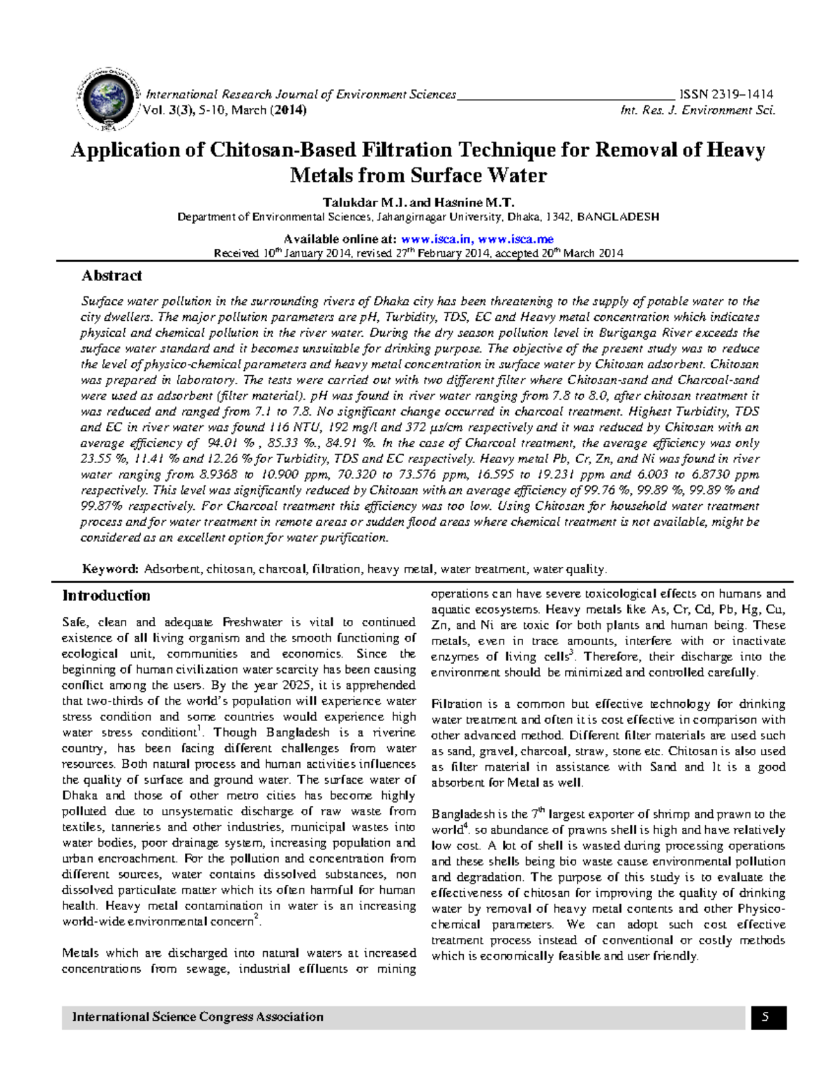 Imran paper - International Research Journal of Environment Sciences