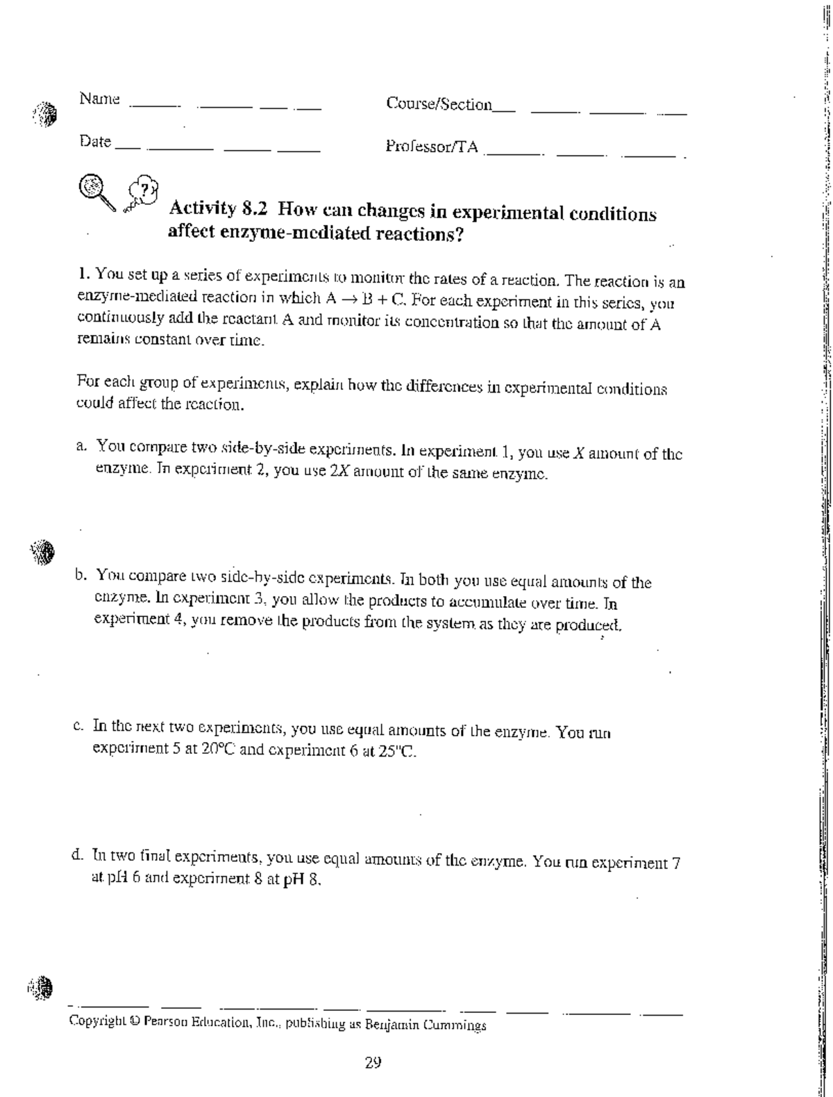 8.2 enzyme reactions BIOL 1406 Studocu