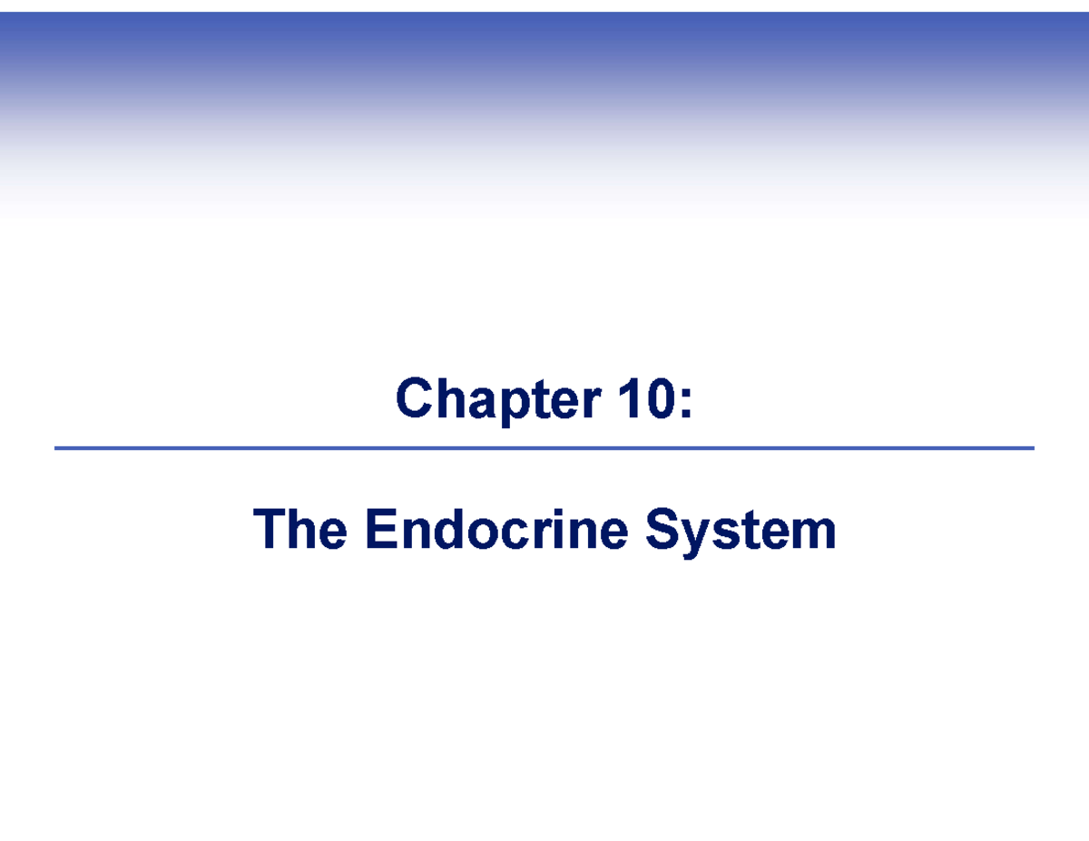 Chapter 10 Endocrine System Powerpoint - Chapter 10: The Endocrine ...