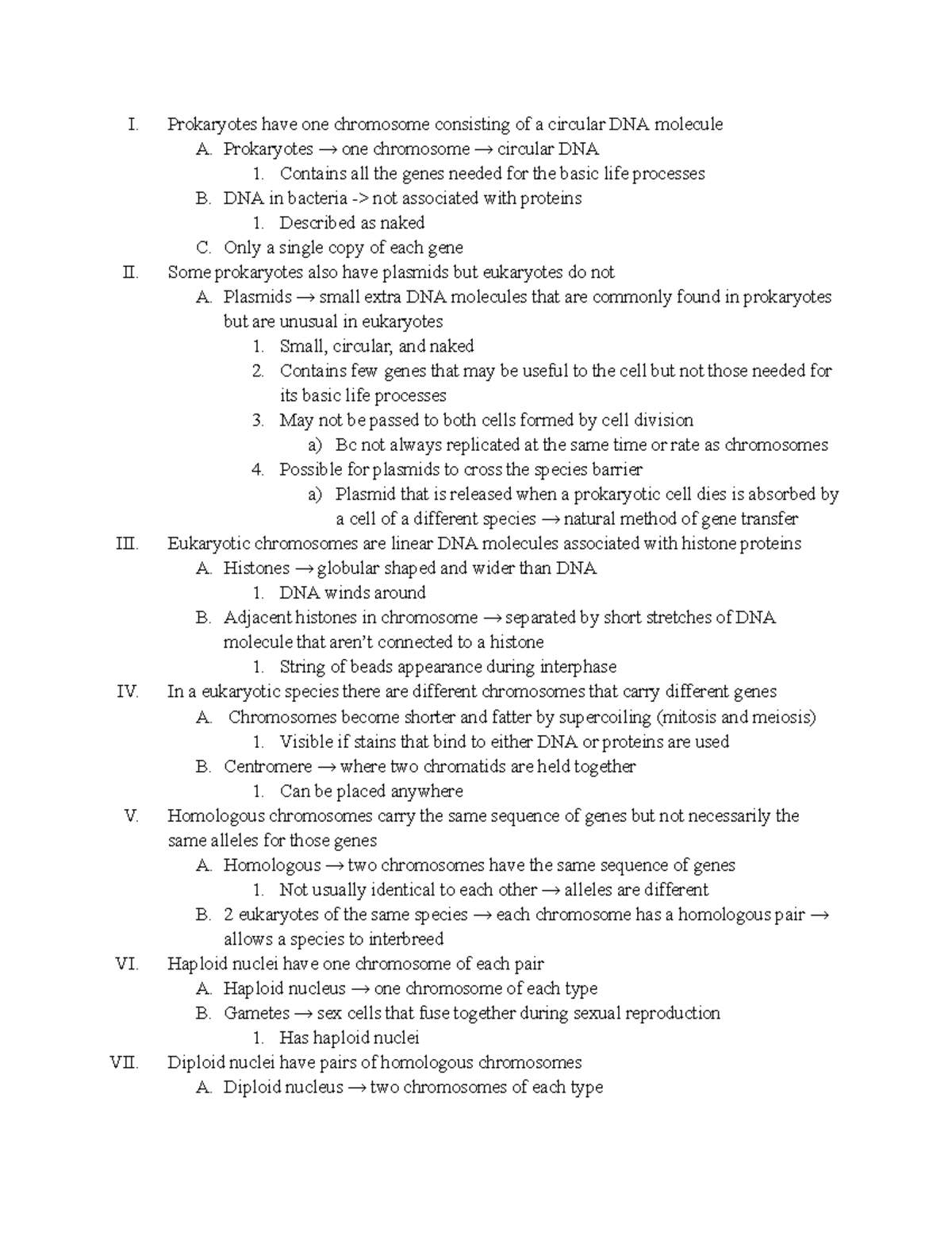 IB Bio 3.2 revision - IB BIO HL notes - I. Prokaryotes have one ...