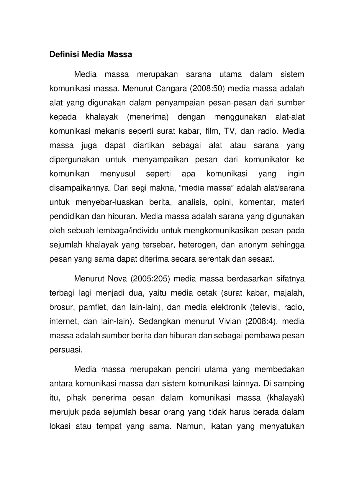 essay tentang media massa