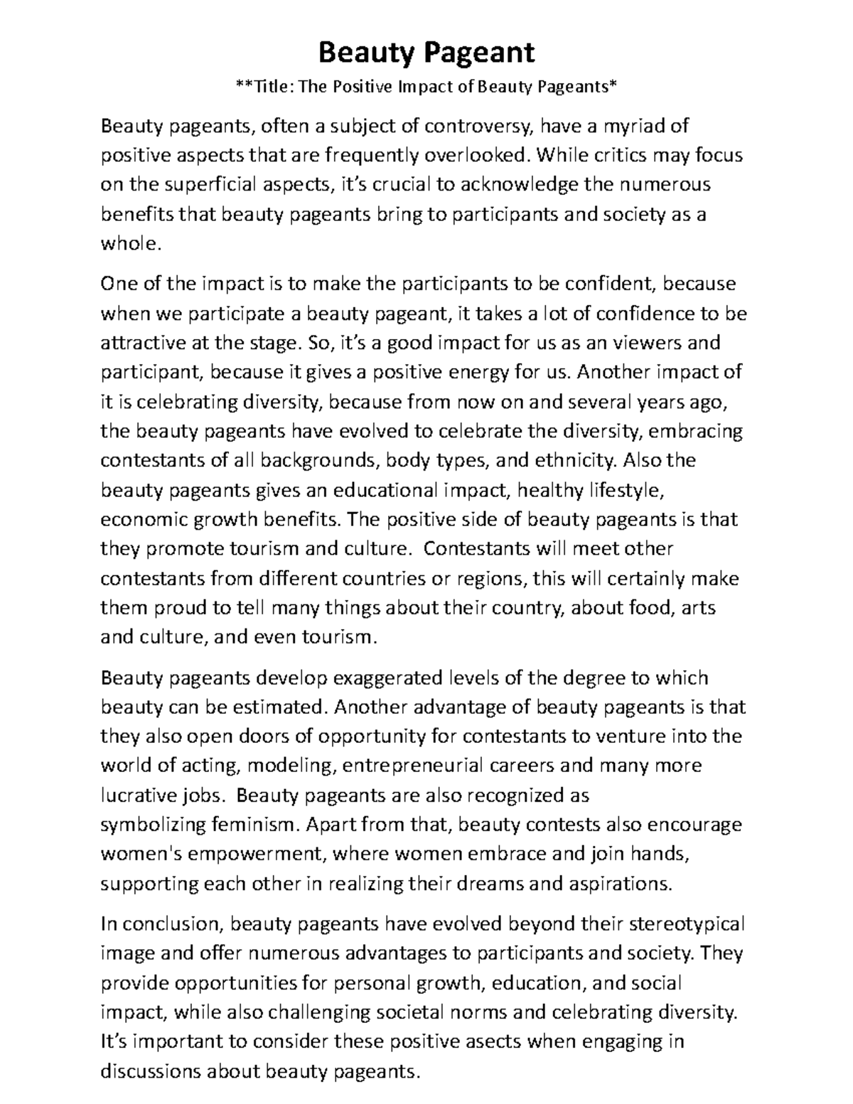 The Impact Of Beauty: A Girl'S Perspective - bvi6qsm