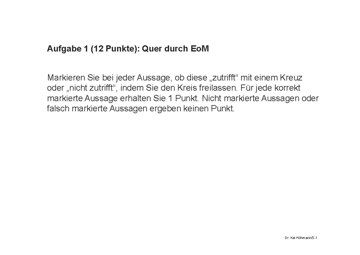ÜK Eo M WS20 60P Lösung - Wintersemester 2020/21 Dozent: Höhmann