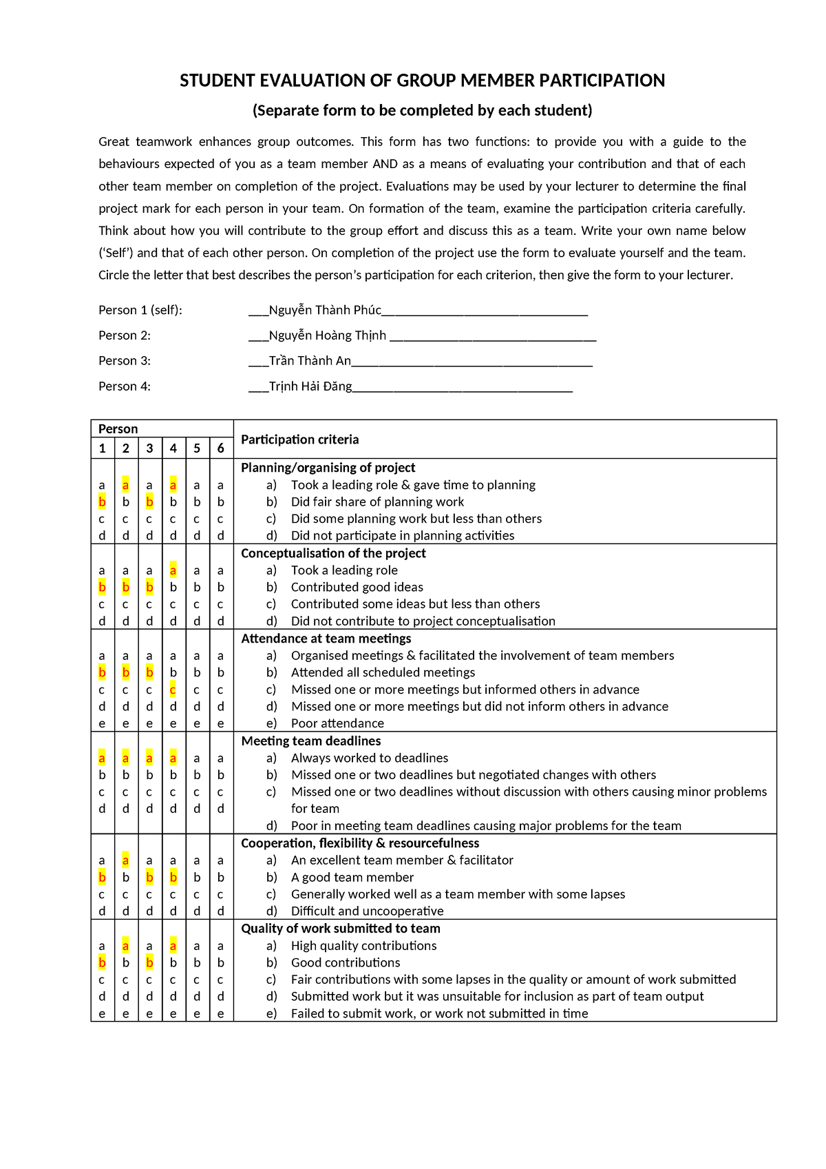 BC8-Mini Pres 2-G7-Nguyễn Thành Phúc -Team Evaluation Form - STUDENT ...