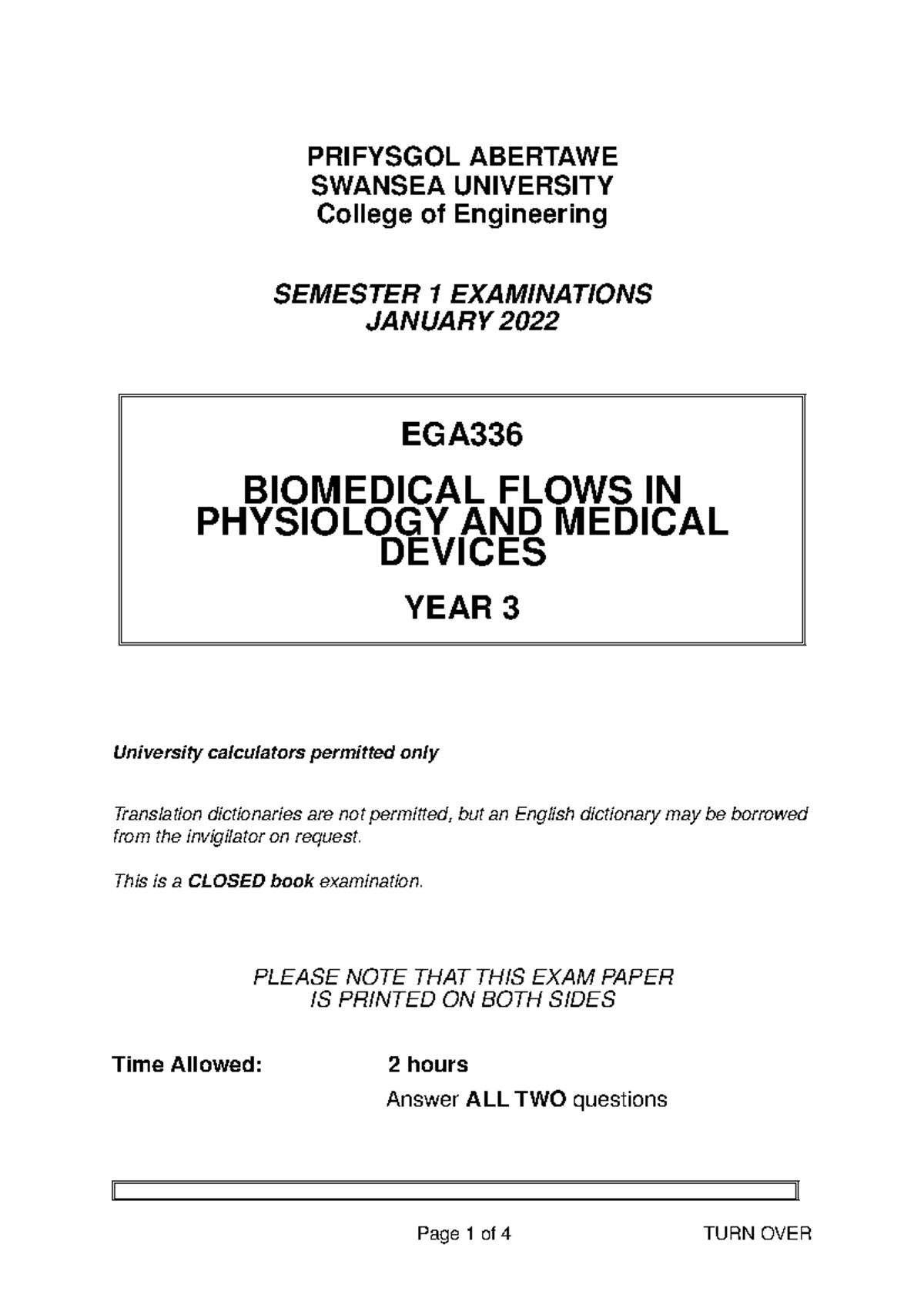 EGA336 Alternative Assessment 21-22 - PRIFYSGOL ABERTAWE SWANSEA ...