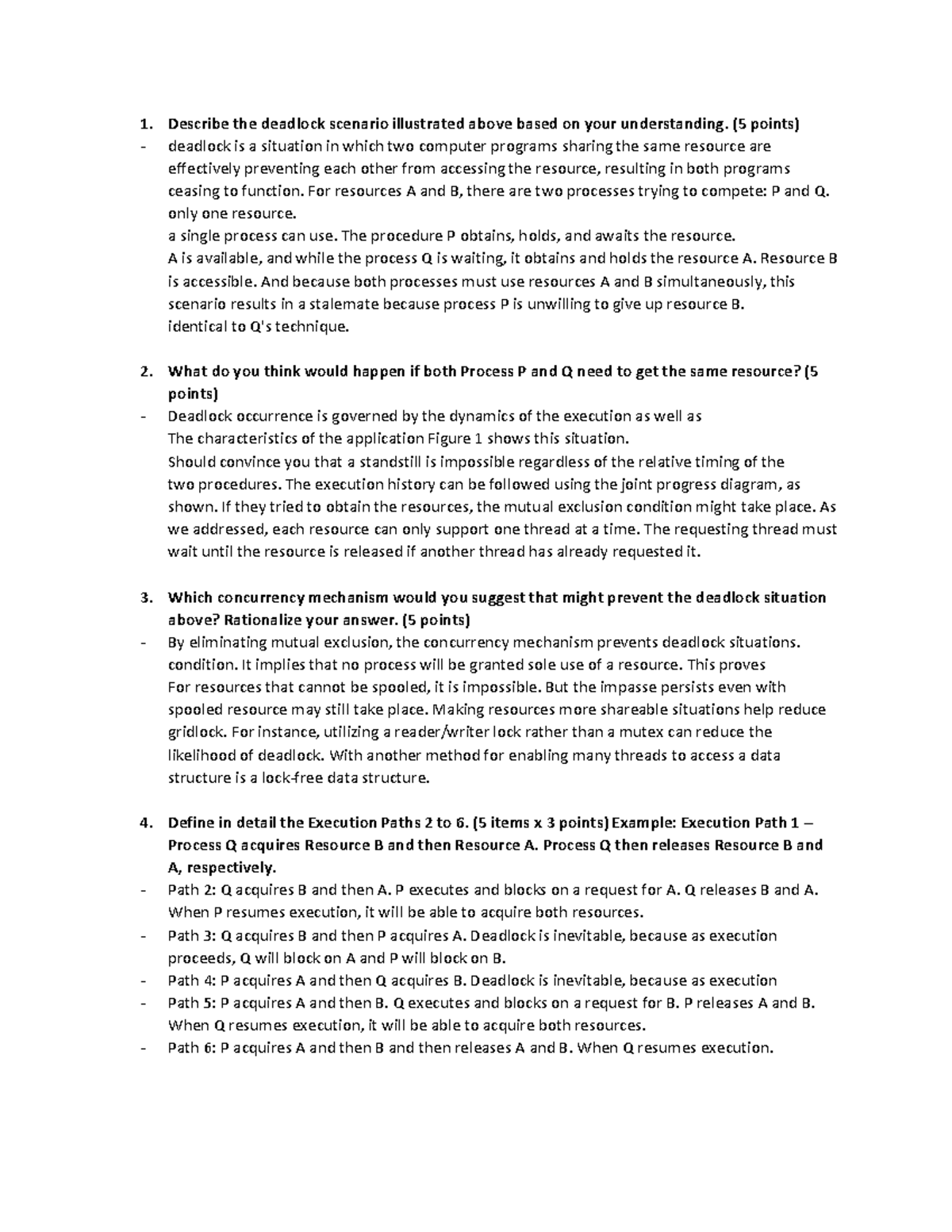 04 Task Perfomance 1 To helps other students Describe the deadlock
