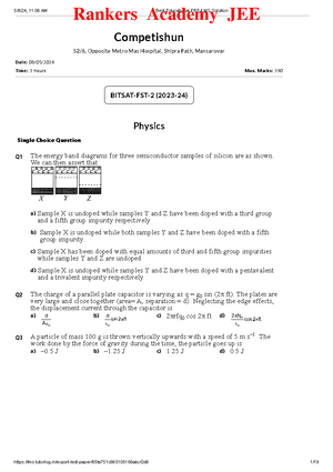Electectrostatics - My notes - BITSAT preparation - Studocu