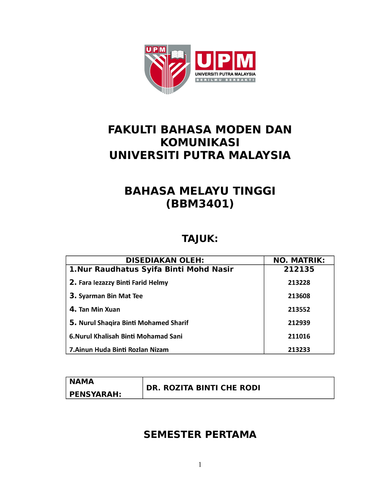 Kertas Kerja BBM3401 - FAKULTI BAHASA MODEN DAN KOMUNIKASI UNIVERSITI ...