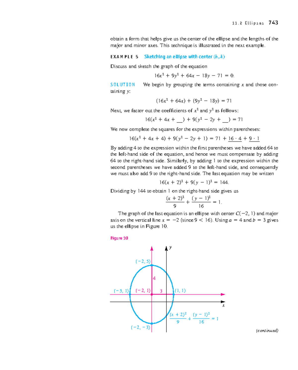 Algebra and trigonometry with analytic geometry 77 1 1 2 e l l i p s