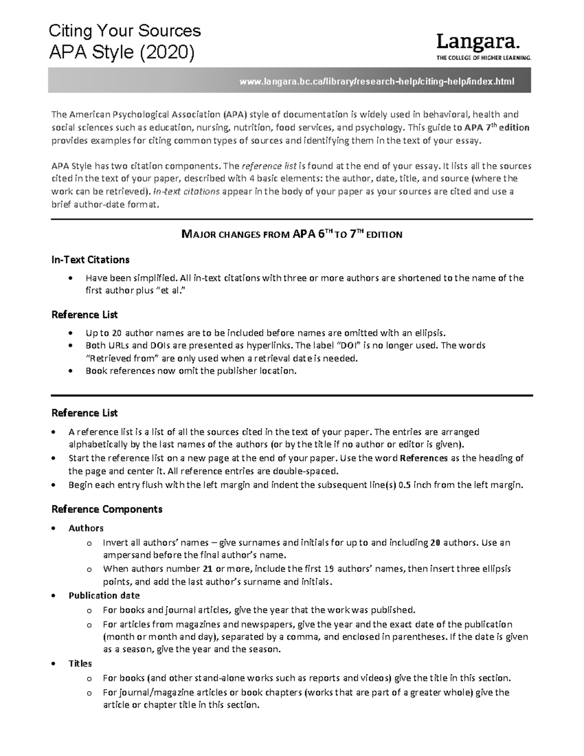 APA format - langara.bc/library/research-help/citing-help/index.html ...