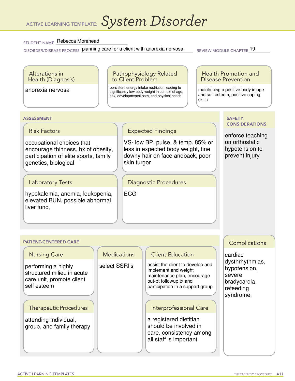 Ati Active Learning Template System Disorder