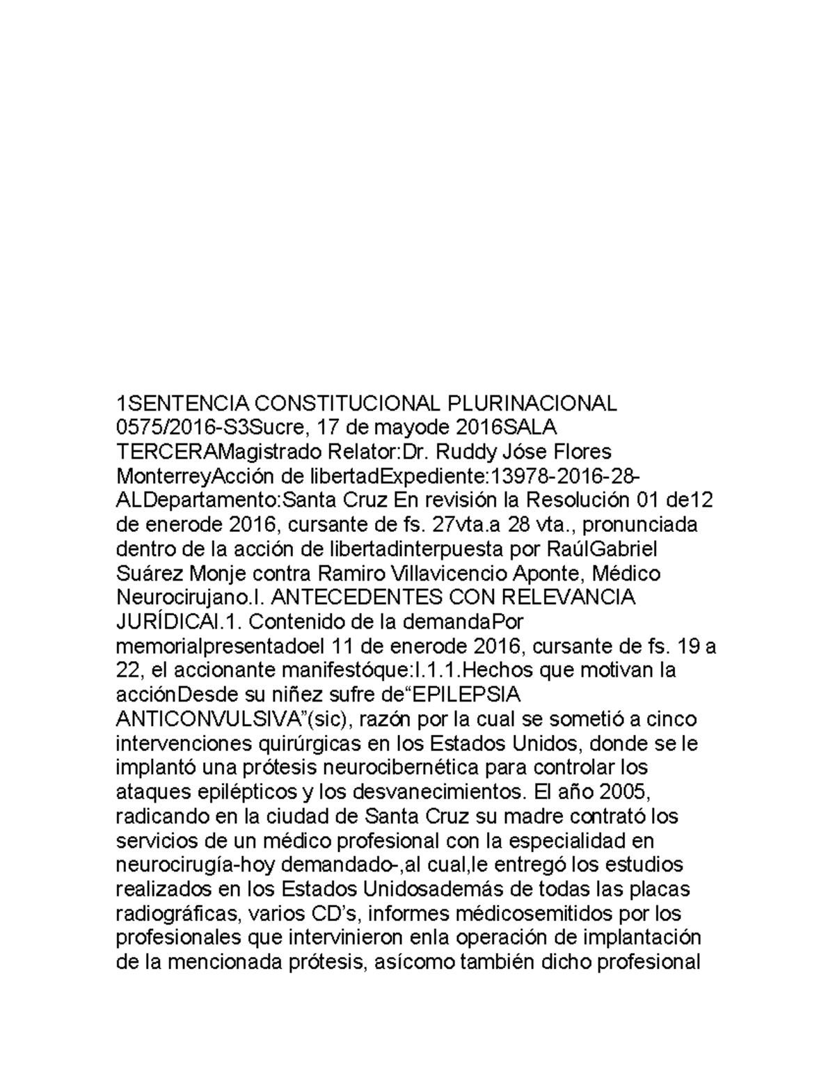 1 Sentencia Constitucional Plurinacional 0575 - 1SENTENCIA ...