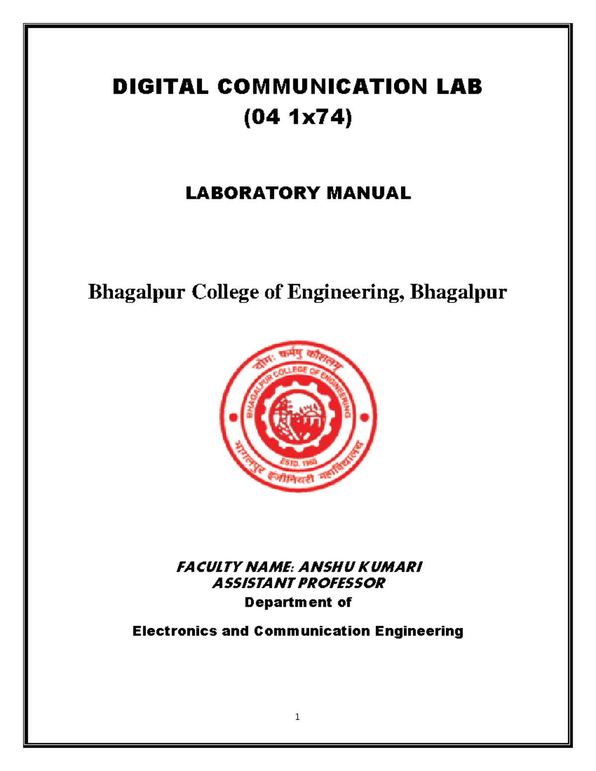 Digital communication lab Manual system programing VTU Studocu