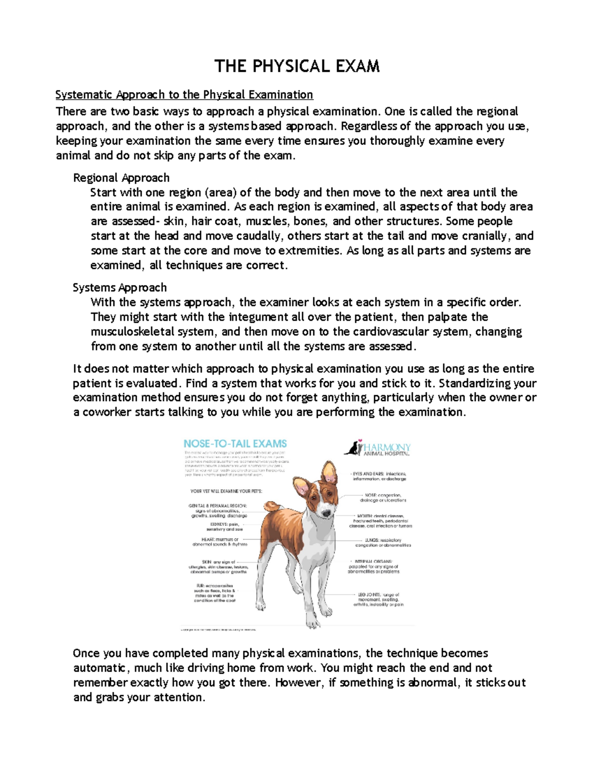 3 Physical Examination THE PHYSICAL EXAM Systematic Approach to the