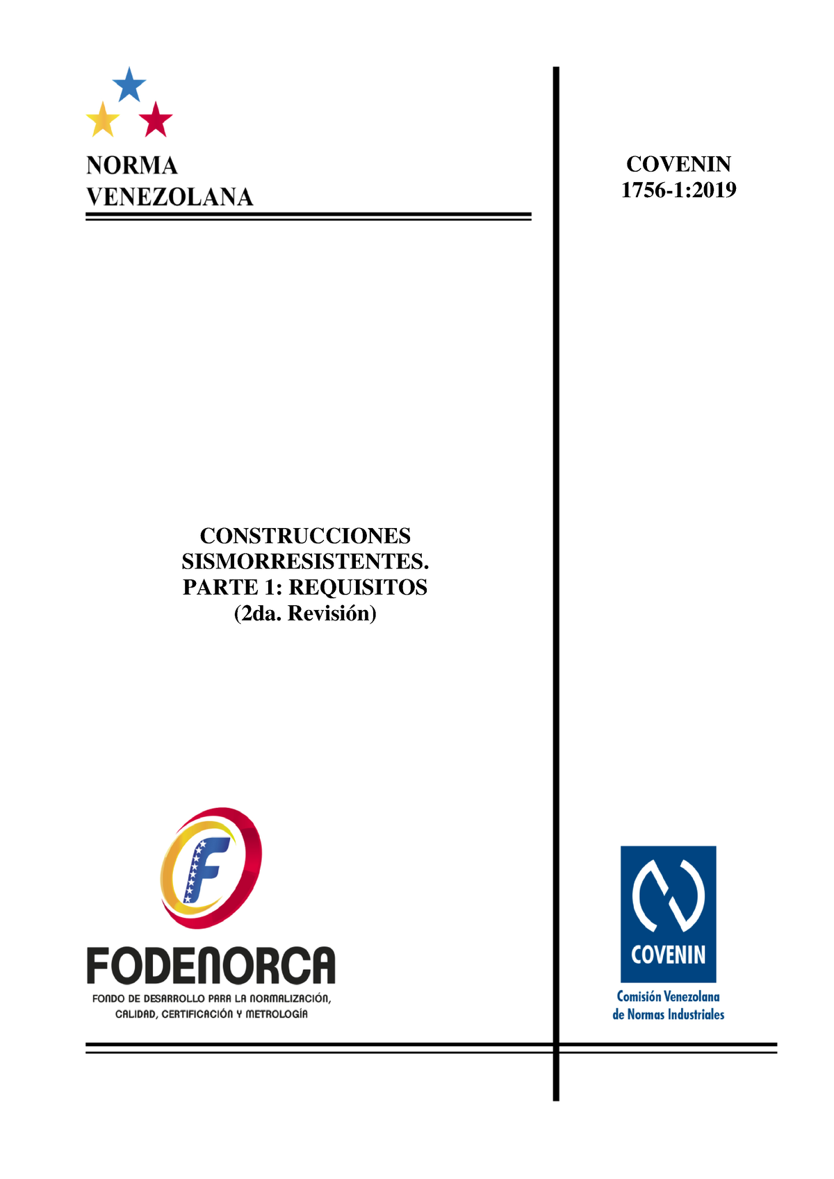 Norma 1756-1 2019 - Leyes - COVENIN 1756-1: CONSTRUCCIONES ...