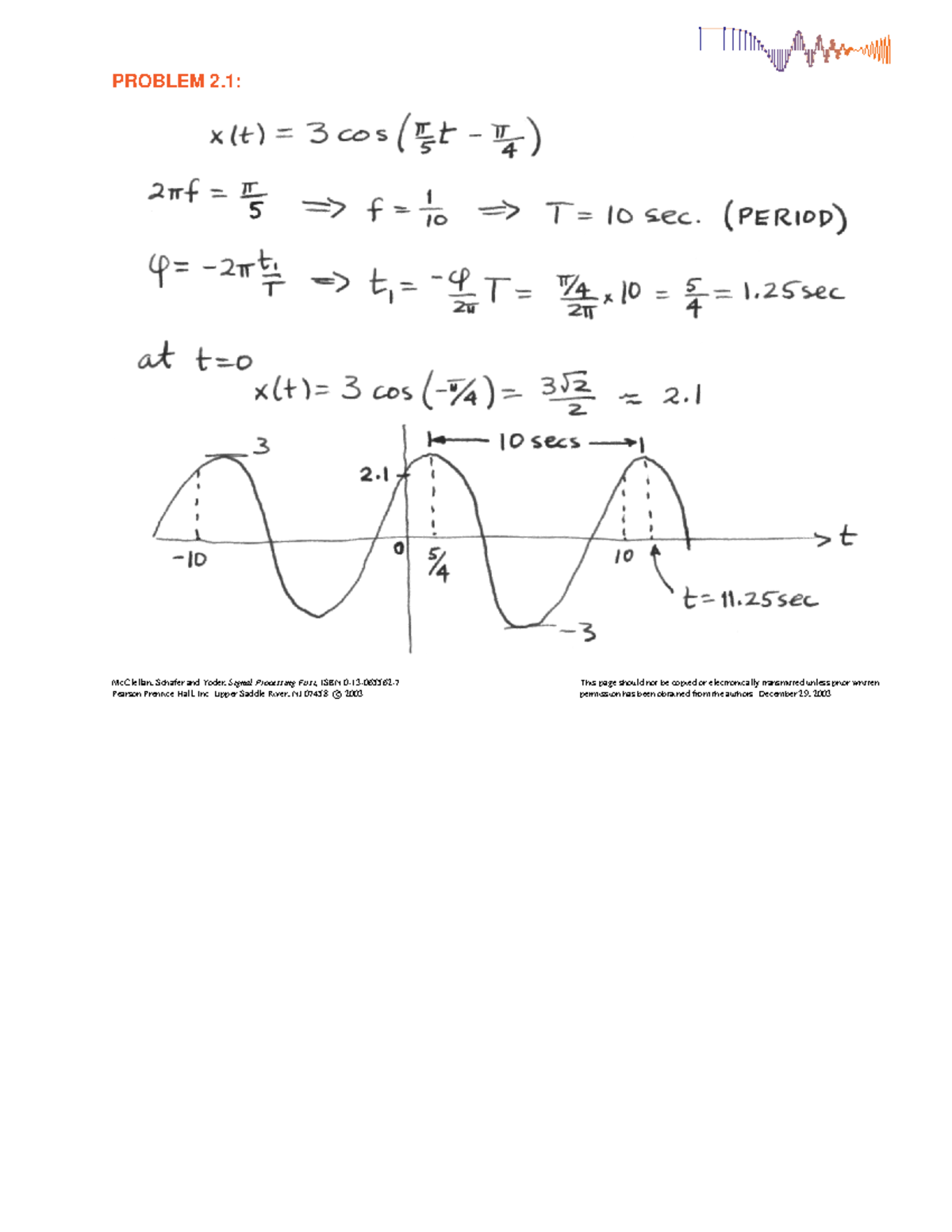 Chap02SP1solutions for signal processing first McClellan, Schafer and Yoder, Signal Processing