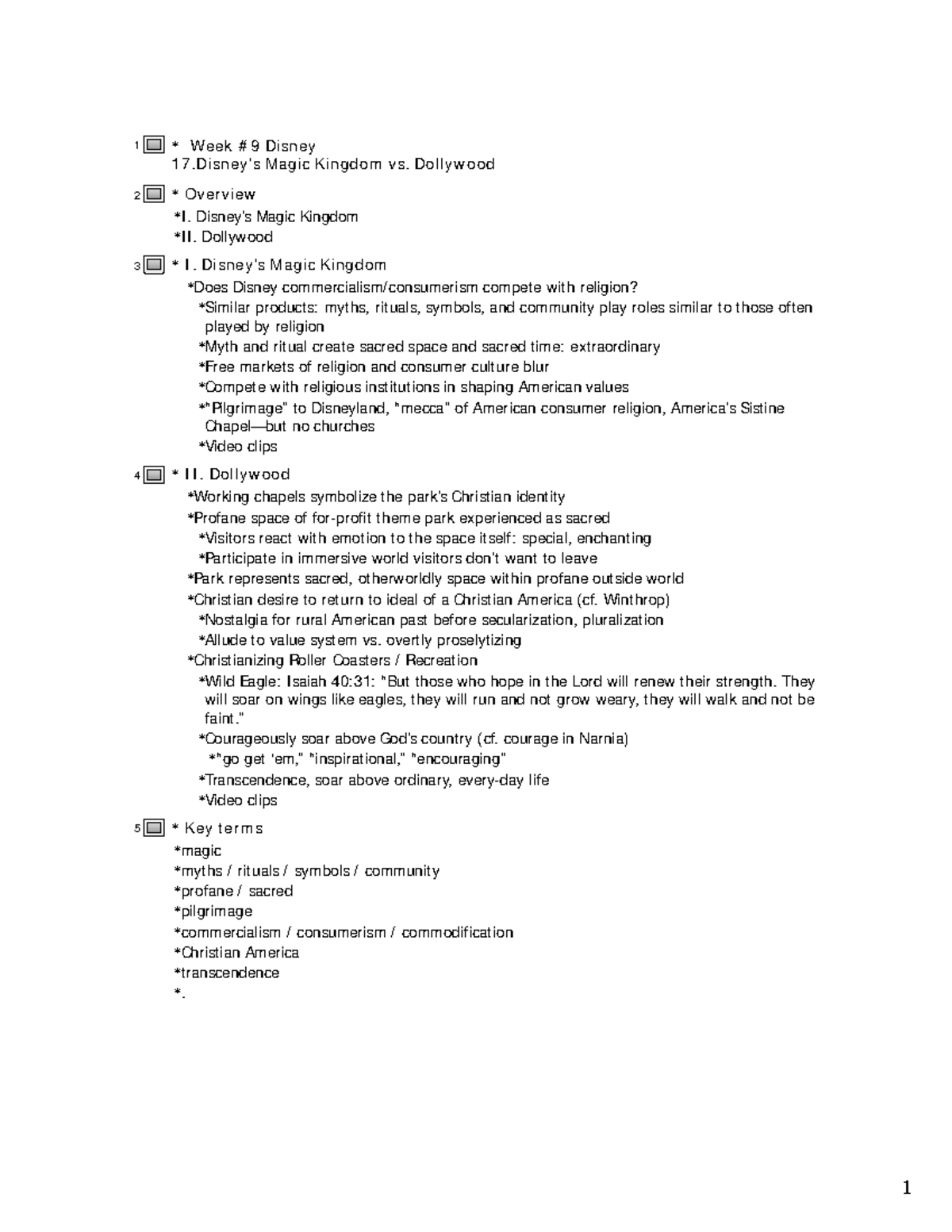 17 - Disney: Disney’s Magic Kingdom vs. Dollywood lecture notes - 1 W ...