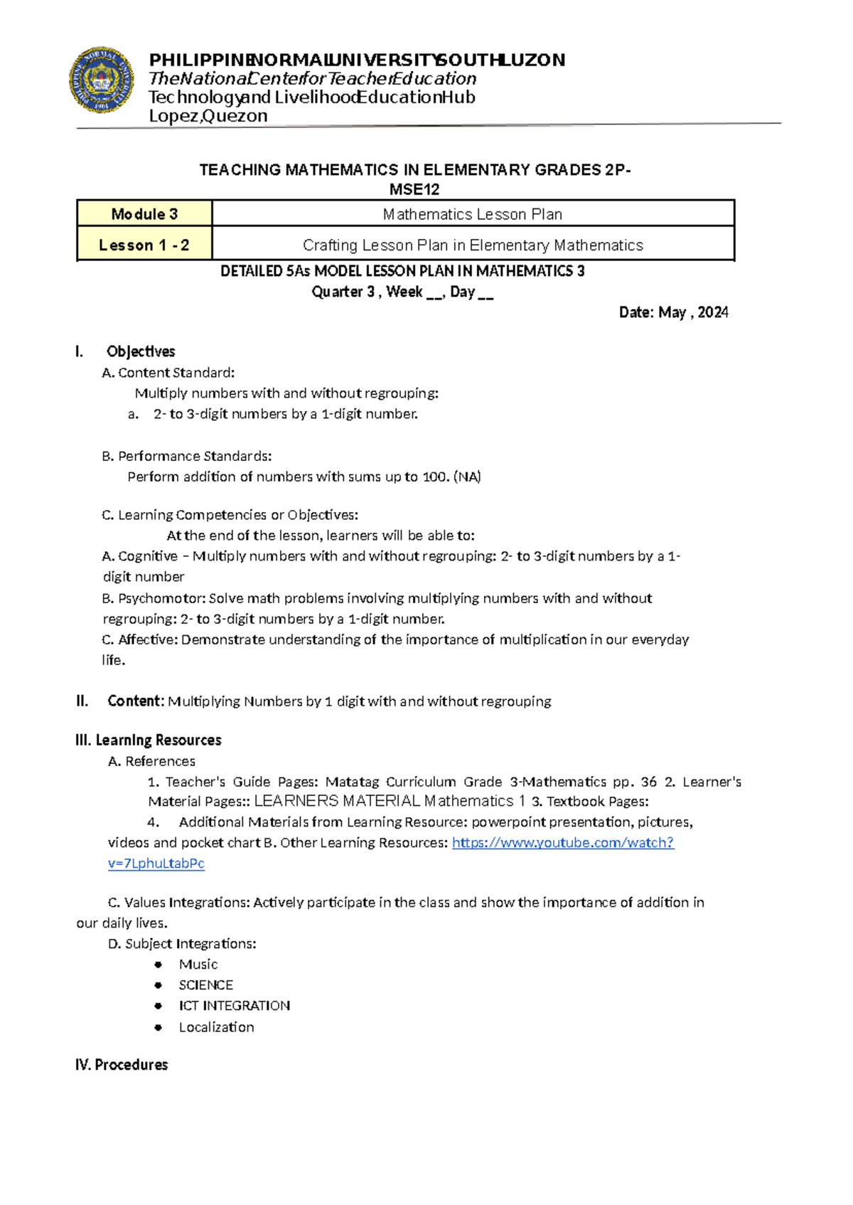 TMEG - M3 - L2 - Crafting Science Lesson PLAN - TEACHING MATHEMATICS IN ...