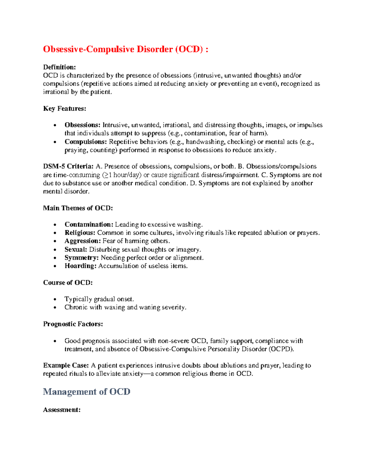 1 anxiety disorder - Obsessive-Compulsive Disorder (OCD) : Definition ...