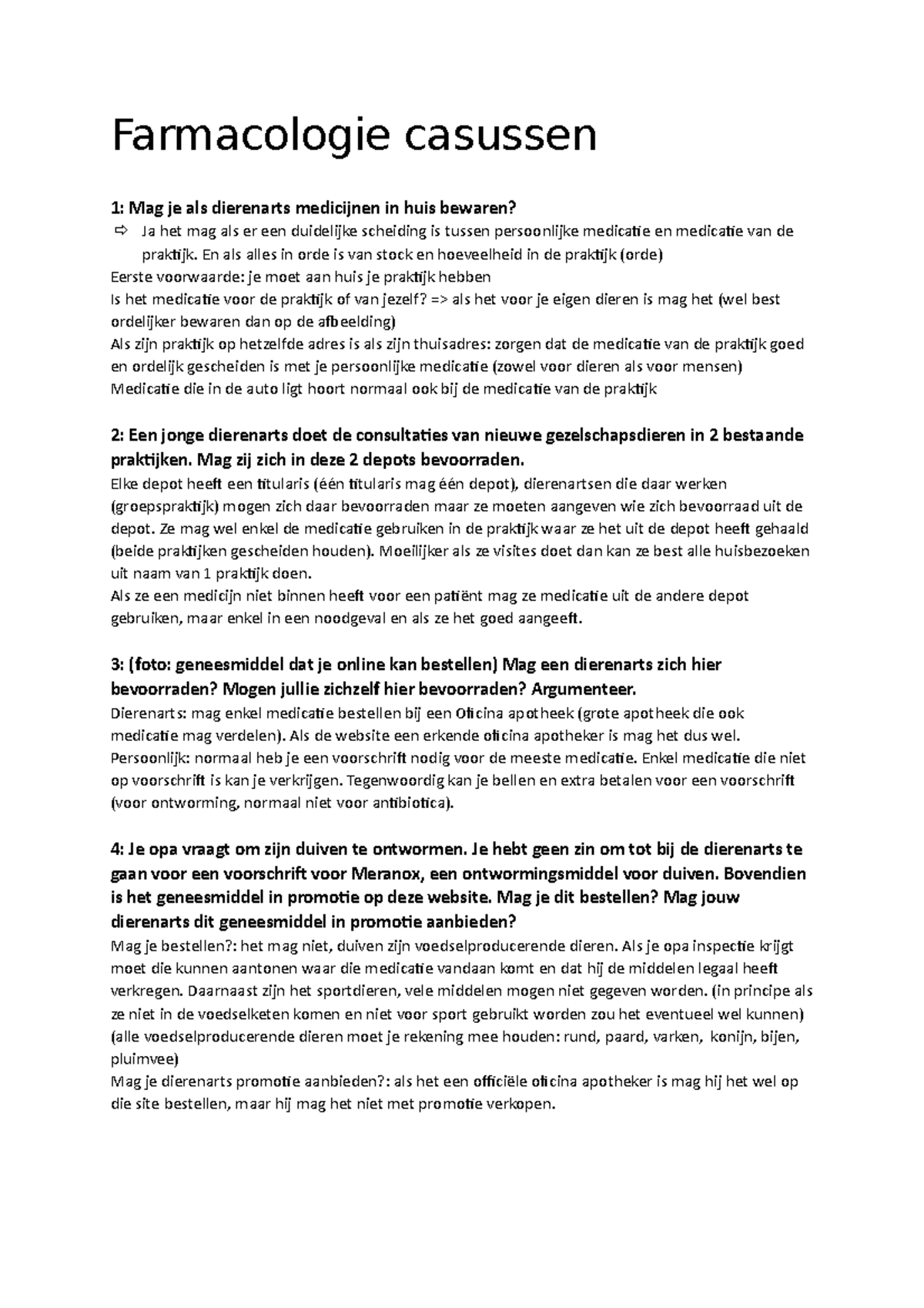 Farmacologie casussen - En als alles in orde is van stock en ...