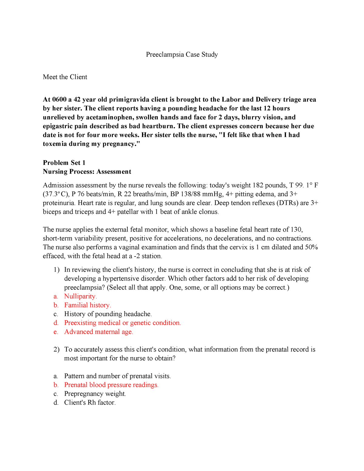 case study for pre eclampsia